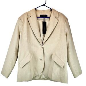NEW Lioness Revolve Single Breasted Blazer Cream Oversized 100% Cotton M/L NWT